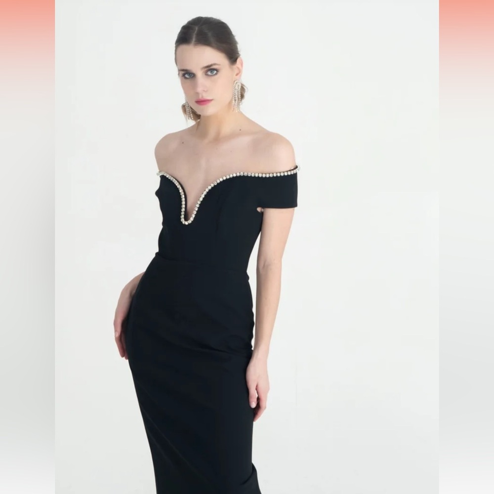 Classic black dress size 4 new with tags with crystals